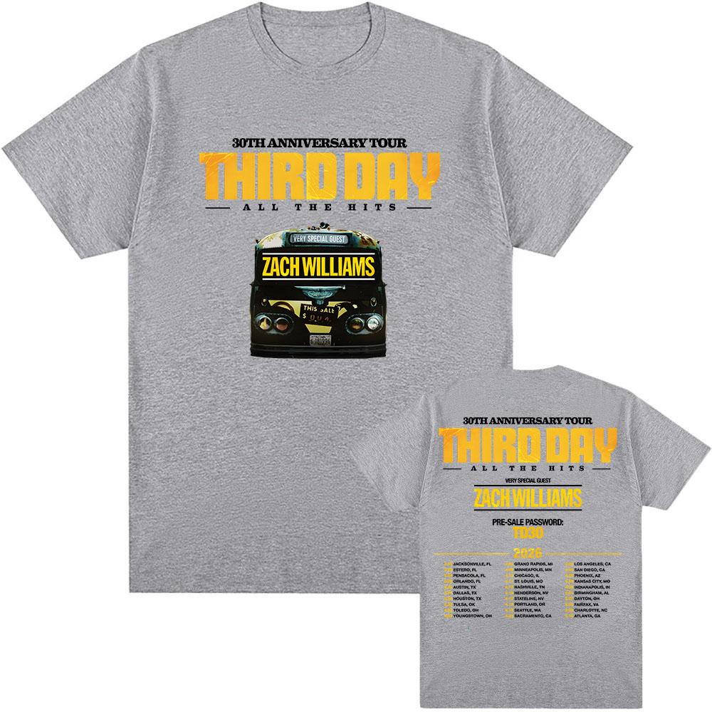 Third Day Third Day 30th Anniversary Tour 2026 T-shirt Unisex Streetwear Cotton Short Sleeve Tshirts All The Hits Print Tee