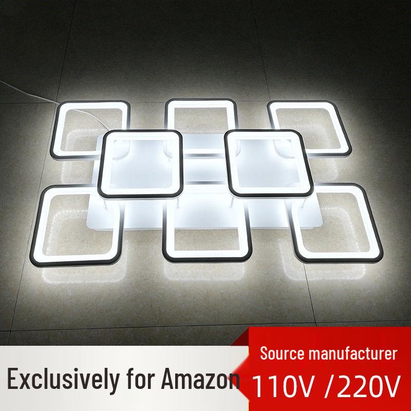 Acrylic Square Ceiling Light with Stepless Dimming for Living Room, Hotel, or Bedroom