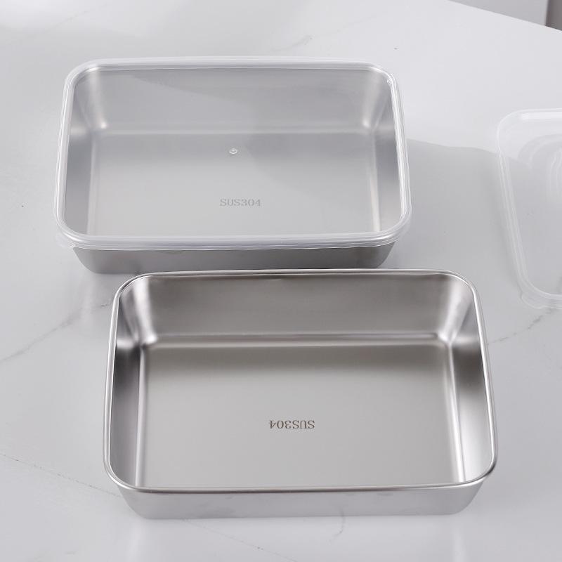 Japanese Style Stainless Steel Multi-Functional Deep Square Tray Plate
