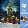 Halloween| Christmas|1000pcs Mini Jigsaw Puzzle Stained Glass Xmas Tree, Deer And Festive Gift Boxes Suitable for Living Room Display Holiday Gift | P