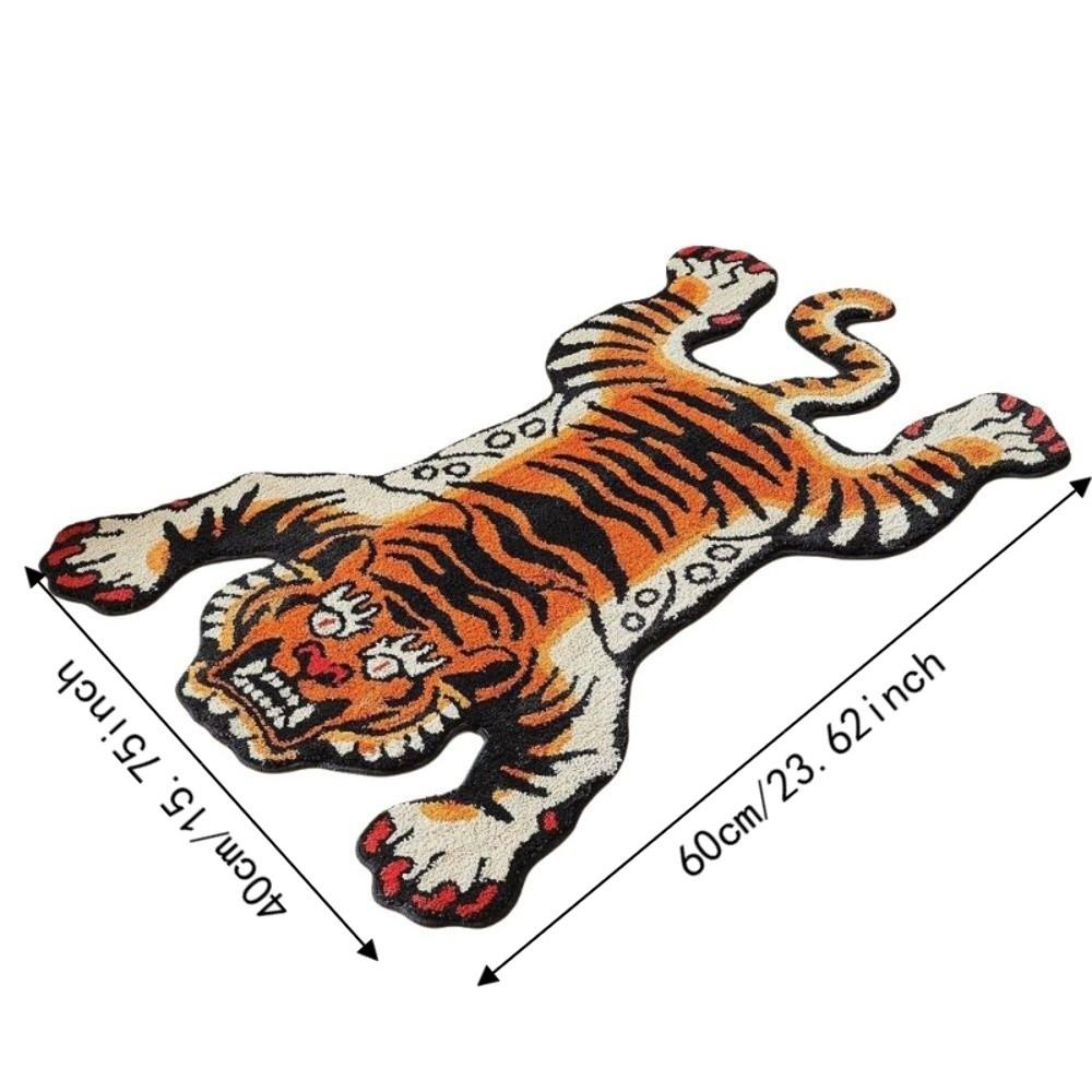 Non-Slip Tiger Area Rug Imitation Cashmere Cartoon Carpet Soft Home Decor Carpet  Bedrooms