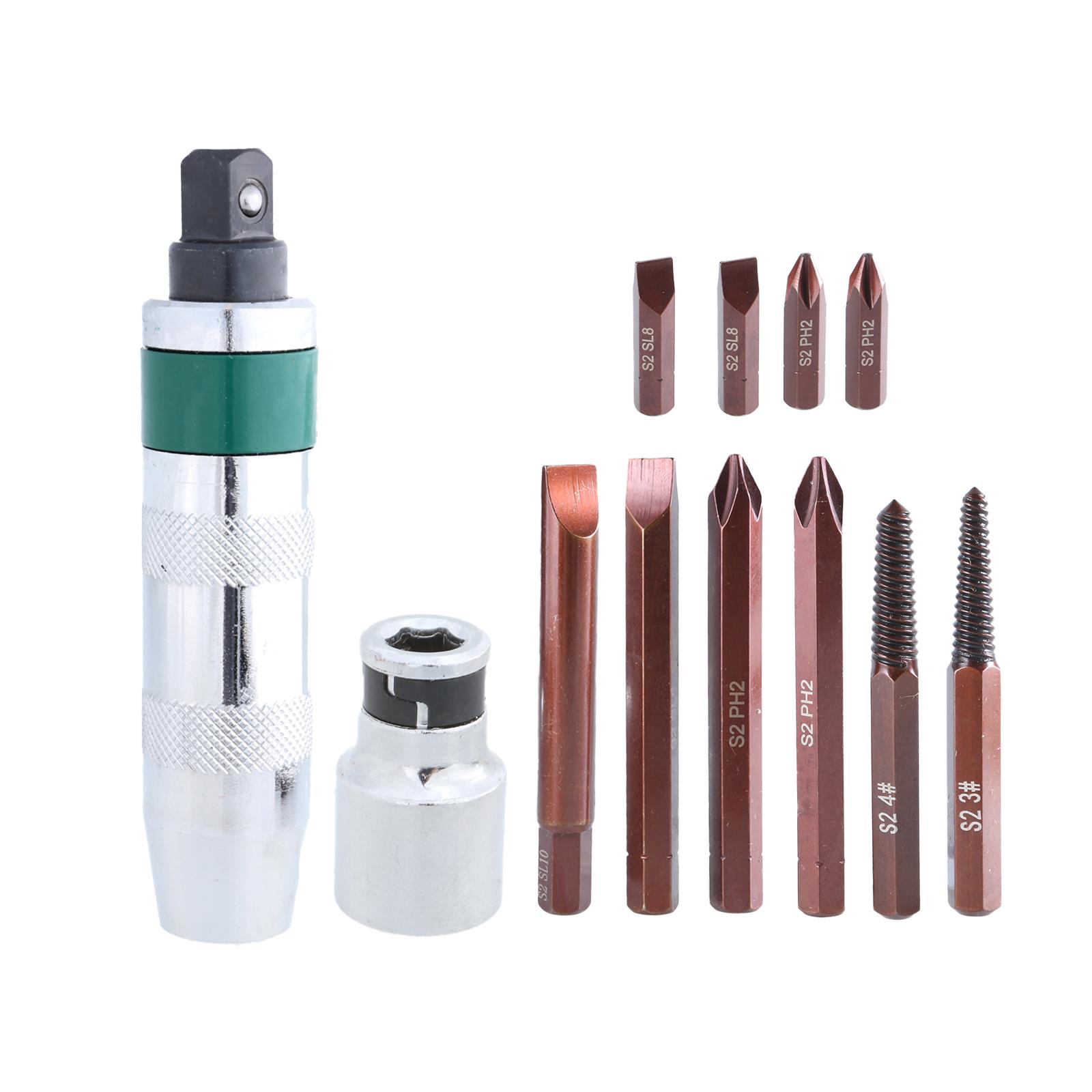 

Ручная ударная отвертка, ручная реверсивная ударная отвертка, отсоединяет заржавевшие крепежи, замораживает болты, ручной инструмент для мужчин и пап 12