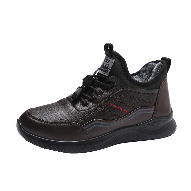 Cloth shoes winter men's cotton shoes warm fleece thickened non-slip middle-aged and elderly grandfather shoes