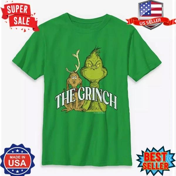 Dr. Seuss How The Grinch Stole Christmas The Grinch & Max T-Shirt, S-5XL XL