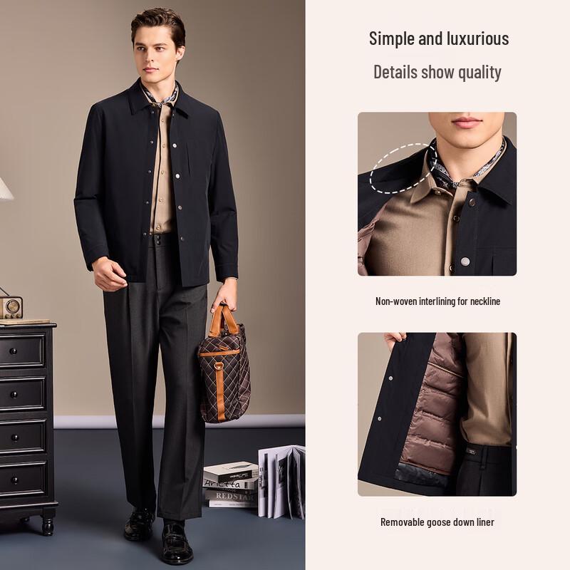 Antonio Men's Lightweight Business Casual 90% Goose Down Jacket