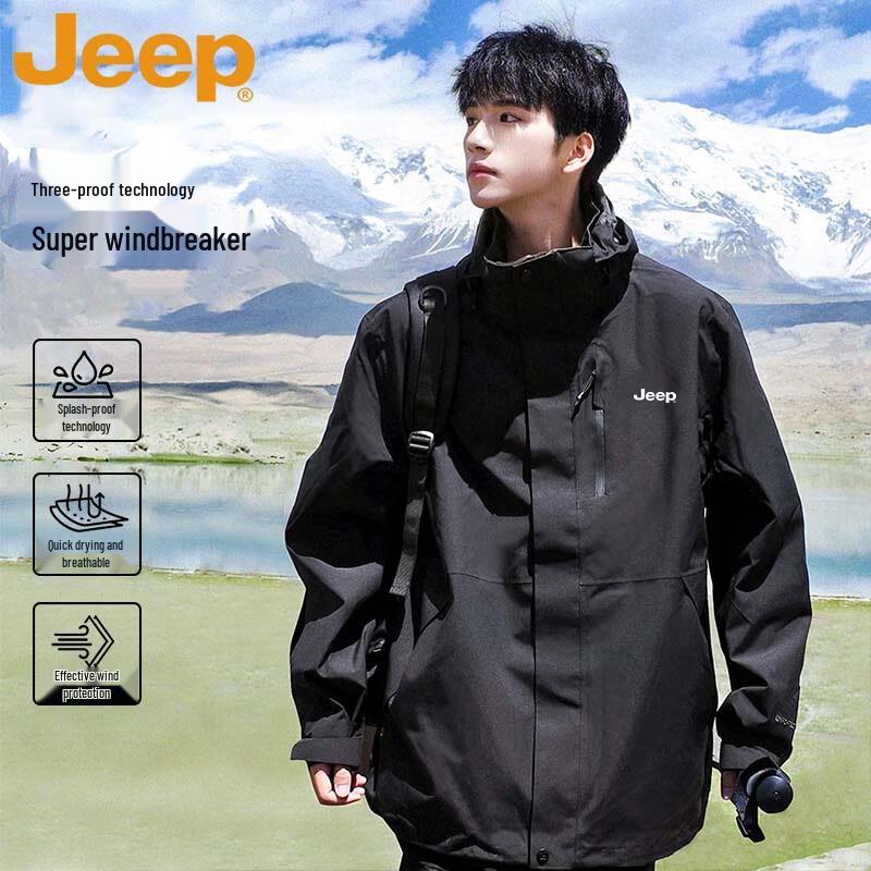 Jeep Unisex Autumn Winter Outdoor Windbreaker Jacket