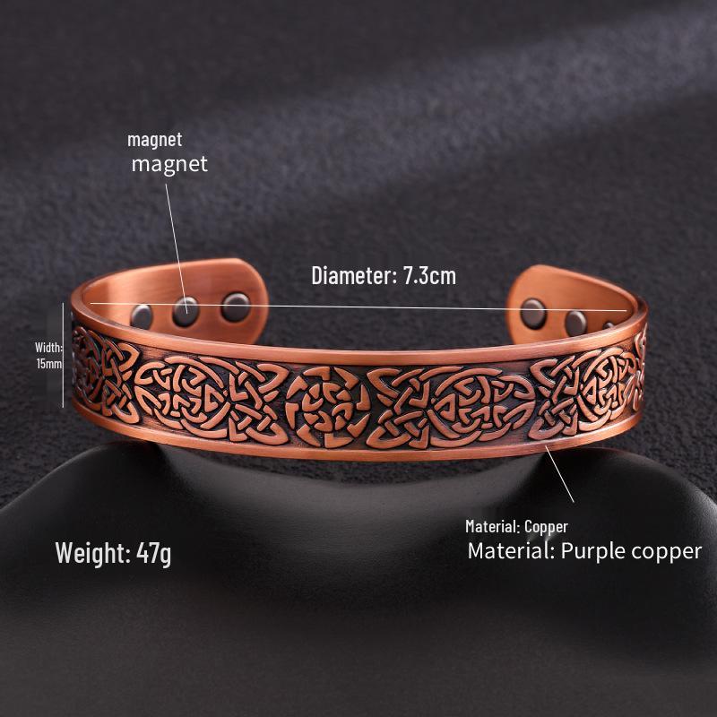 Purple Copper Magnet Bracelet - Adjustable Pure Copper Hand Jewelry