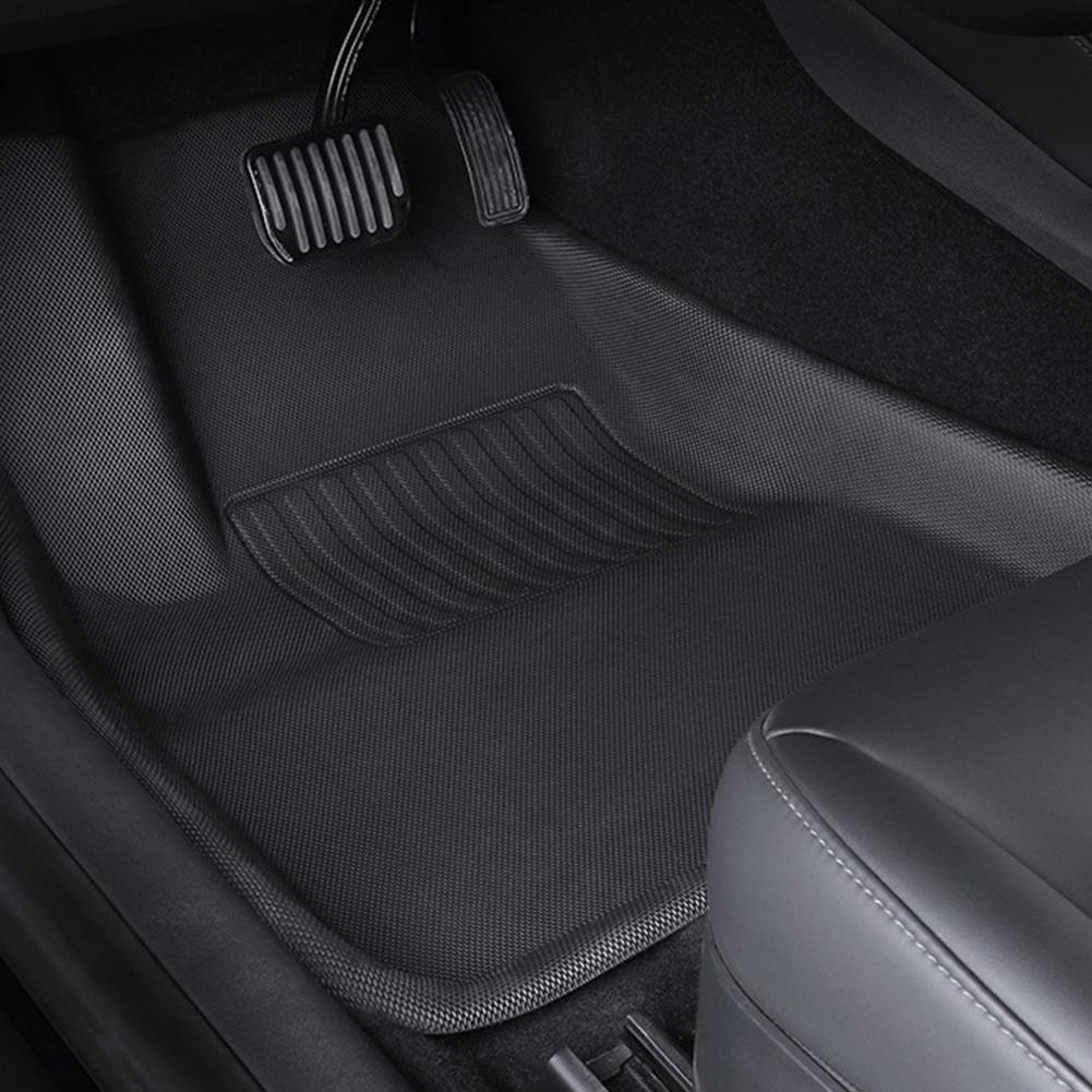 3 Stück Fußmatten für Autos Allwetter Automobil Vorder- Hinterfußmatten Wasserdichte Fußmatten Vertikale Maserung Auto Fußmatten