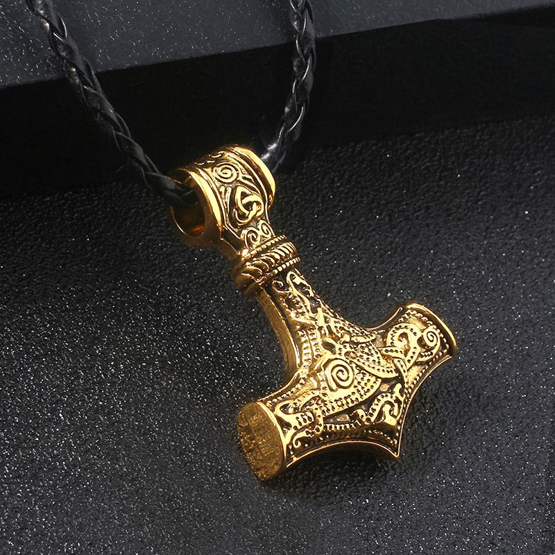 Norse Viking Odin's Runes Necklace Vegvisir Symbol Compass Pendant Vintage Necklaces for Women Men Jewelry