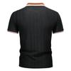 Summer Men's Slim Fit Polo Shirt Contrast Placket Letter Print Casual Texture Short Sleeve Fashionable Men's Top