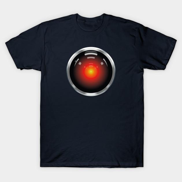 Men Black Print T-shirt 2001 – Hal No-Cut Transfer Paper Print Cotton Tshirt S тёмно-синий