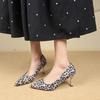 Leopard print high heels women's new early spring pointed thin heels sexy light mouth temperament fashion shoes