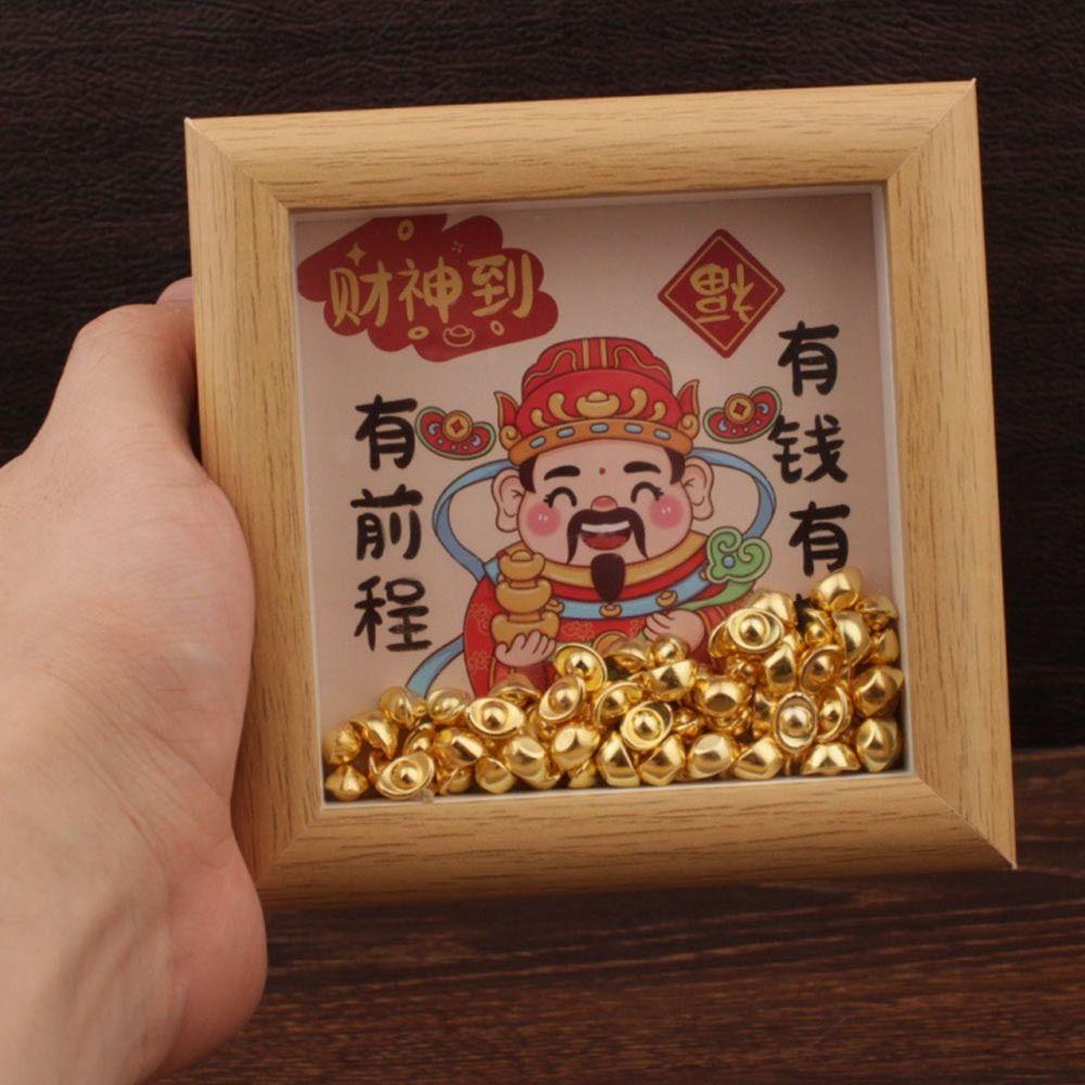 100PCS Gold Mini Gold Dollars Luck Charms Attract Wealth Chinese Feng Shui Ornaments Photo Props Handicrafts