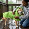 Hooded Design Pet Rain Cloak Dirt-Resistant Frog Pet Poncho Fashion Dog Rain Jumpsuit  Large Dogs