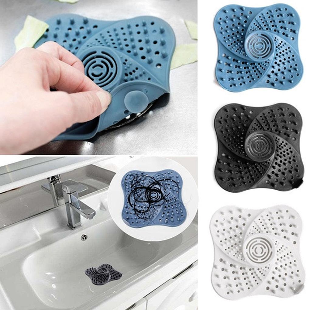 Pack of 2 Bedroom Hair Catcher Kitchen Sink Filter Bathtub Stopper Hotel Anti-clogging Drainage Strainer with Suction Cup