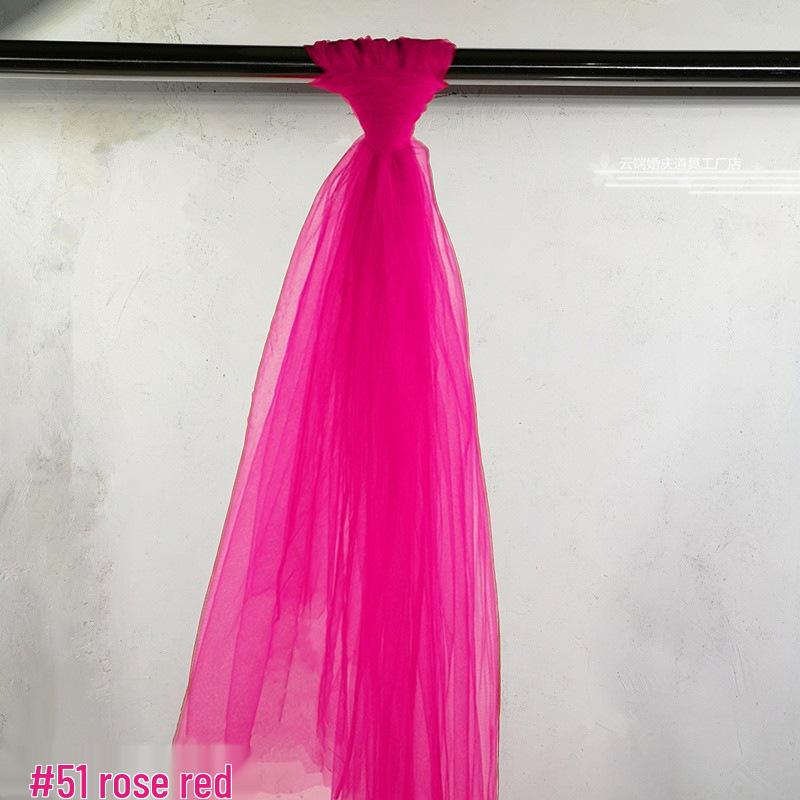 High-Density Swiss Organza Yarn Wedding Decor Fabric: Table Runner, Ceiling Drapes, Chair Sash Props
