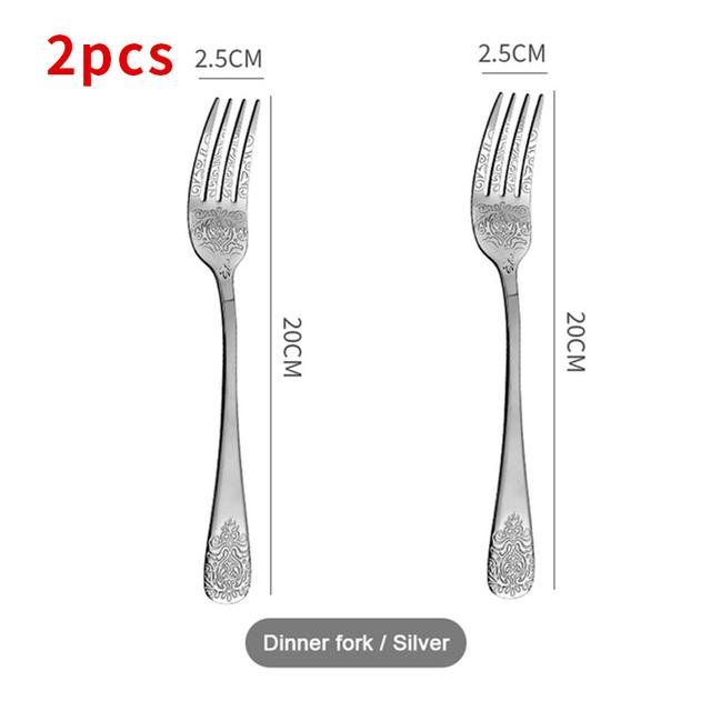 Stainless Steel Cutlery Set Portable Dinnerware Set Tableware Knife Fork Spoons Set Kitchen Utensils Sets Gift 1/2/4/8/16/24pcs