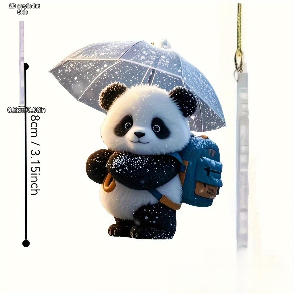 Ornamento per Auto - Ciondolo Acrilico Panda Nevoso Carino: Una decorazione 2D versatile adatta per borse, portachiavi e decorazioni per la casa. Regalo perfetto per coppie