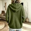 Women's Color Long Sleeve Hooded Button Loose Sweater Top