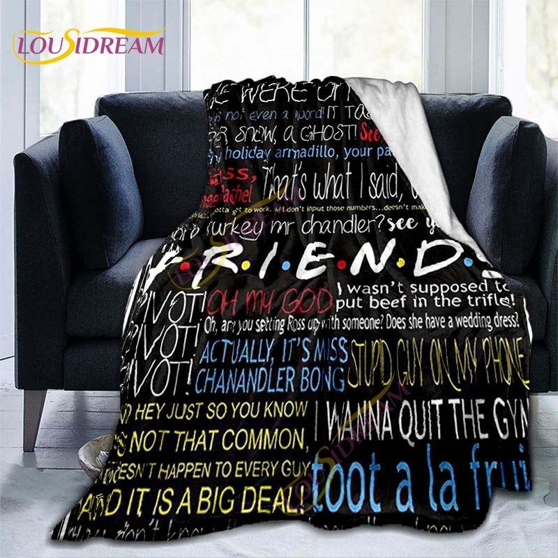 

Ковдра Friends Ковдра Телевізійне шоу Фланелеві ковдри Пледи для дивана-ліжка Плюшева ковдра з принтом літер для дітей і дорослих 75x90cm