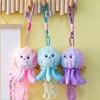 Creative Marine Organism Pendant Silk Ribbon Plush Jellyfish Pendant  Accessory