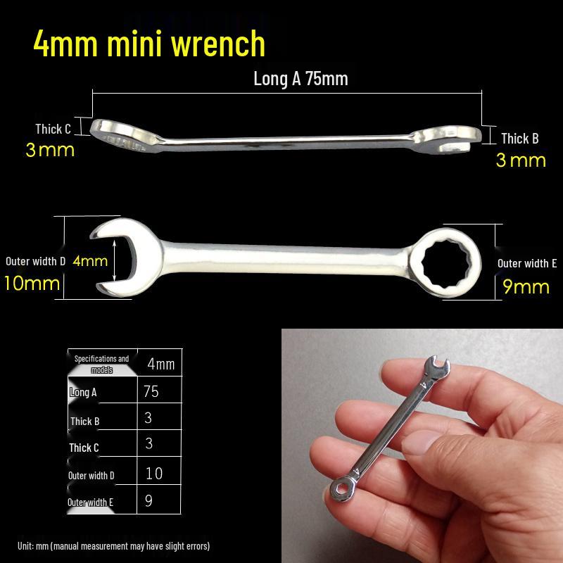 Mini Metric & Imperial Wrench Set 4-11mm Box/Open End