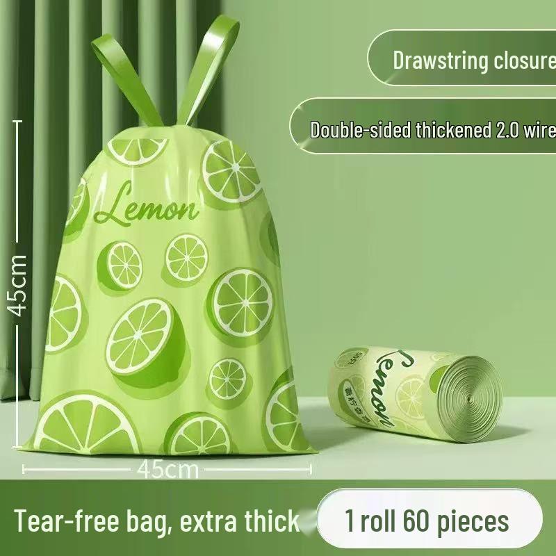 Shin-chan Extra Thick Drawstring Kitchen Trash Bags - Large, Durable, and Handheld