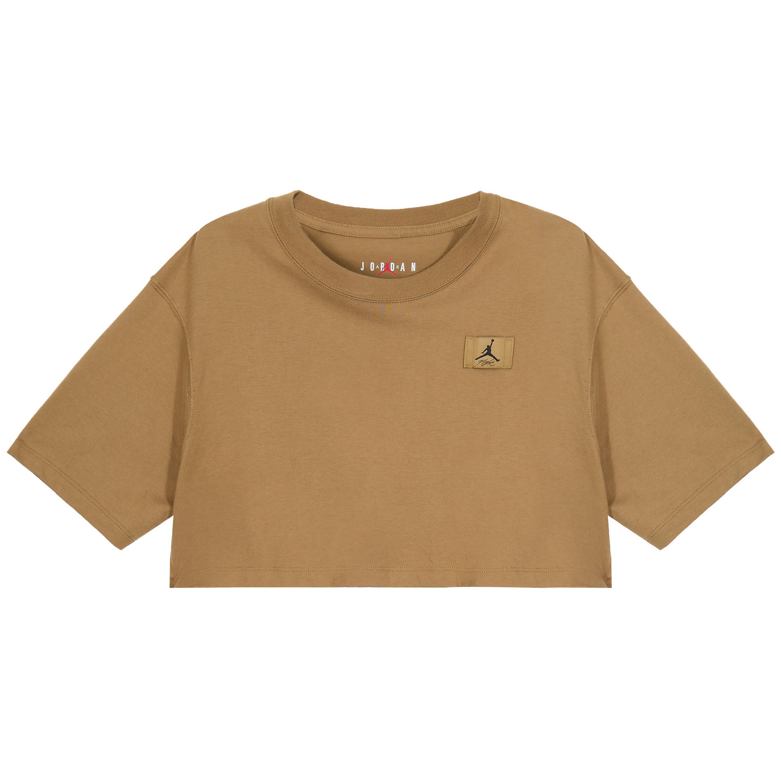 

New Jordan Drop Shoulder Sleeve T Shirt Women s Seaweed Brown DZ3212-392 XL