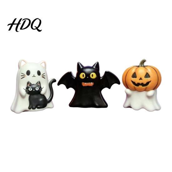 Safe Halloween Decoration Resin 3Pcs Decoration Micro Landscape Miniature Figurines Cute Ghost