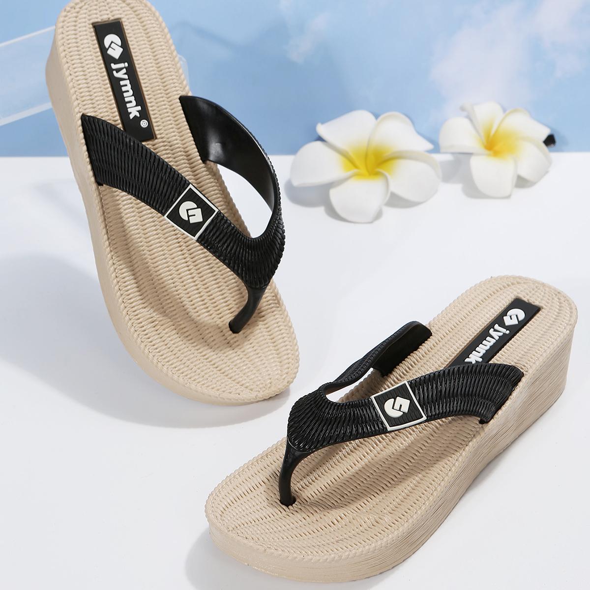 2024 Летние школьные шлепанцы Женские нескользящие с толстой подошвой для отдыха — фото 5