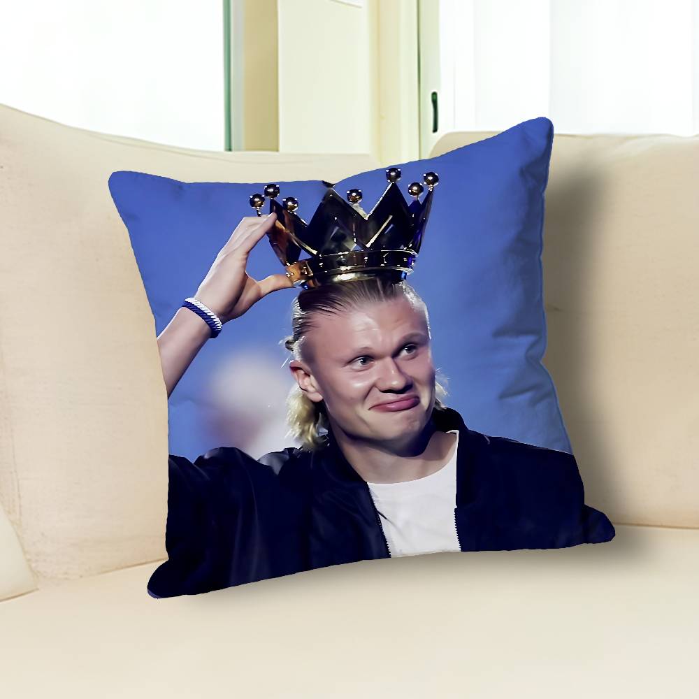 Funny H-Haaland Meme Pillow Case Modern Home Decorative Cozy Plush Pillowcase For Living Room Bedroom Sofa