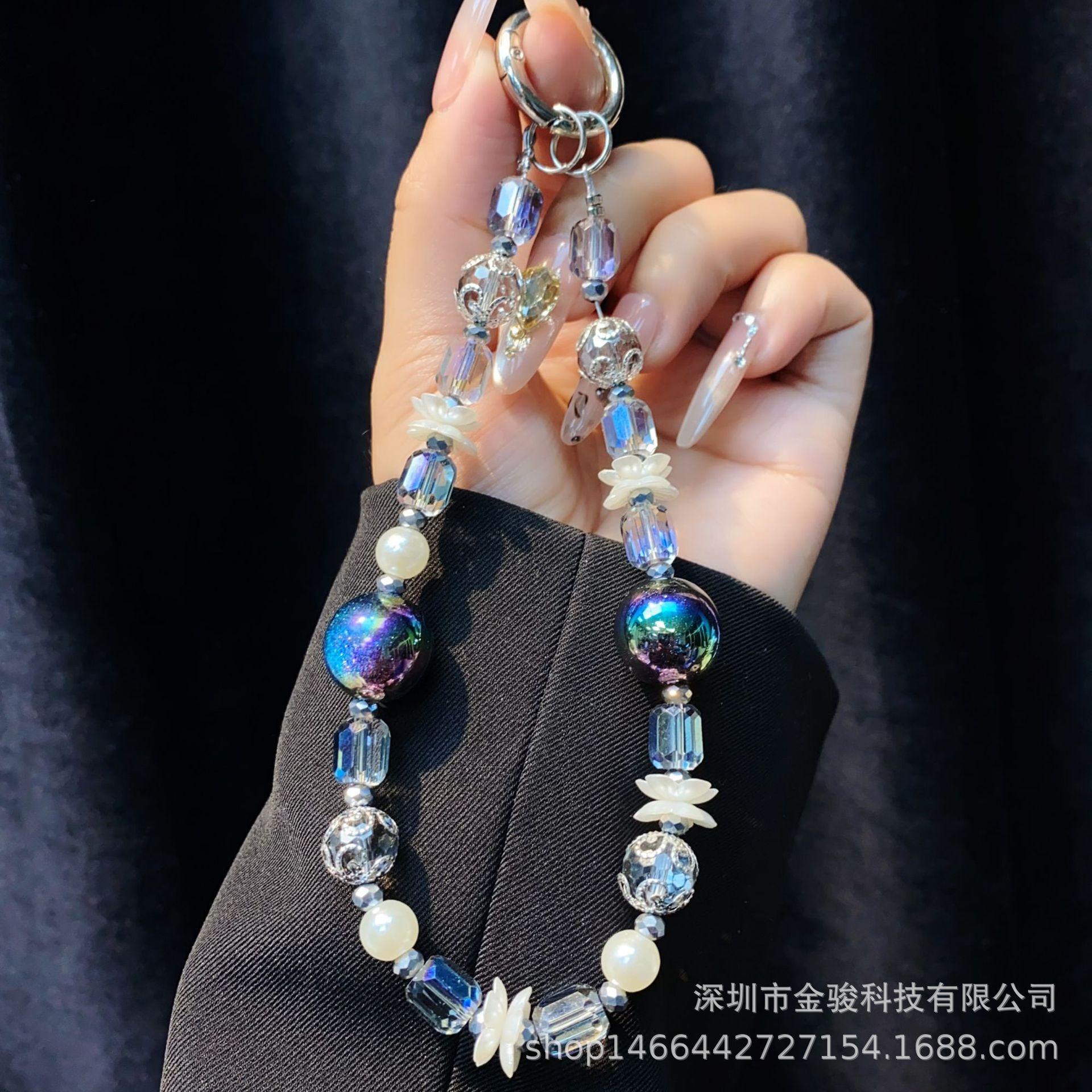 

Короткий шнурок для телефона, цепочка на запястье, веревка, цепочка для чехла телефона-букета, цепочка для телефона, кристальный шнурок для телефона с бусинами, ремешок для сумки чёрный