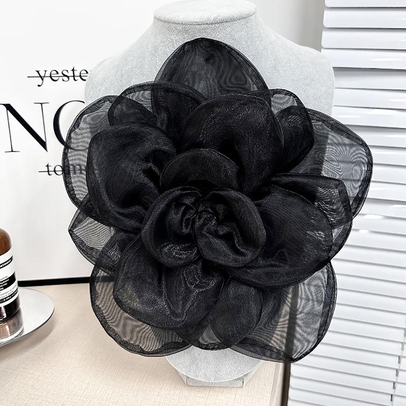 

Аксессуары Брошь Цветочная нашивка Одежда Платье Украшение на шею Искусственный цветок на грудь Ручная работа 3D Цветок Корсаж чёрный