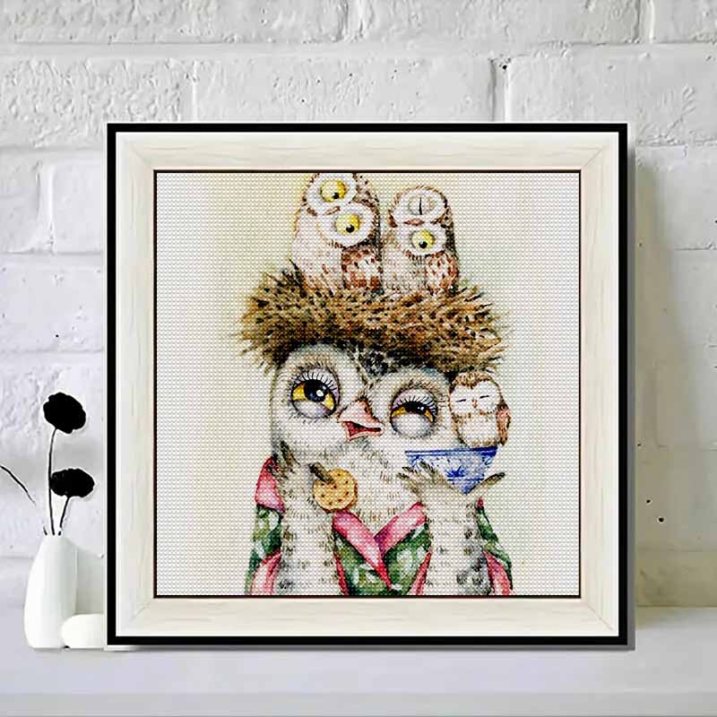 New Arrival 5D DIY Full Circle Diamond Painting "Cute Owl" Embroidery Cross Stitch Home Decor Gift