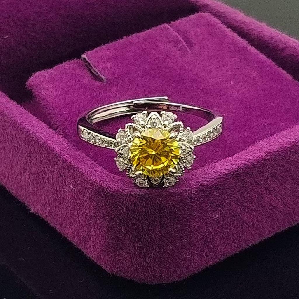 The Same High Carbon Diamond Eight Hearts Eight Arrows One Carat Ring Women'S Simple Six Claw Wedding Ring