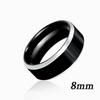 Anelli Neri Anello Classico in Acciaio Inossidabile Fedi Nuziali di Fidanzamento Per Uomo Donna Coppia Colore Nero Argento Gioielli di Moda 8/6mm