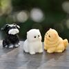 Lovely Resin Miniature White Dog Figurine Blind Box Adorable Garden Accessories For Car Desk Display