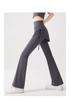 Women's Flared Leg Yoga Pants with Faux Two-Piece Skort - High Waist for Barre and Pilates Training