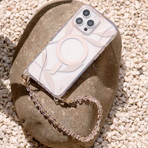 Smycz Na Telefon Uniq Candy Gem - Różowy Ozdobny Handstrap Sznurek Beads