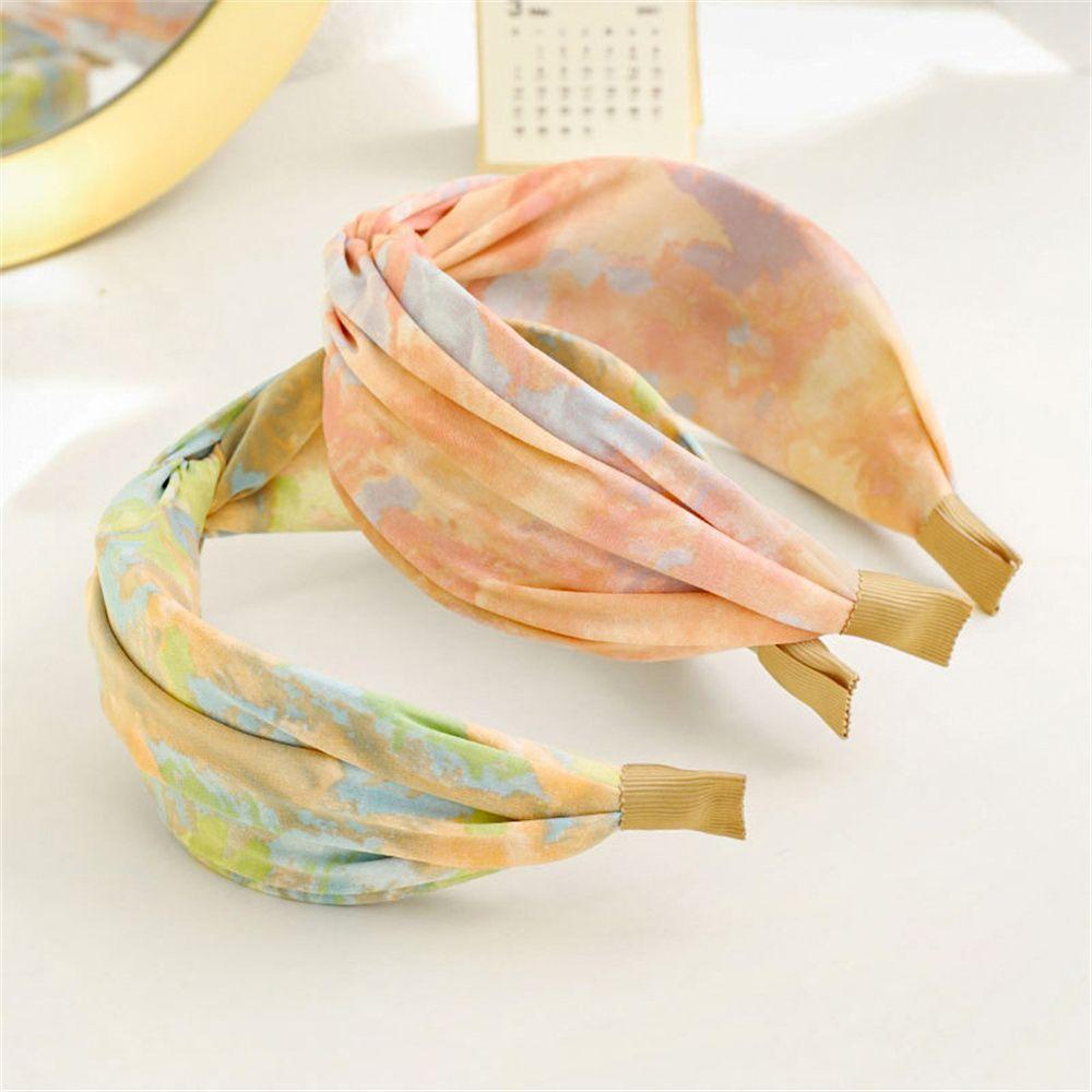 

Headwear Wide Twist Tie-Dye Cross Women Hair Bands Headband Hairbands Hair Hoop