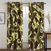 Luxury Gold Black Abstract Greek Key MeanderOn Sale Window Curtains for Kids Bedroom Living Room Kitchen Door Home Decor 2Pieces