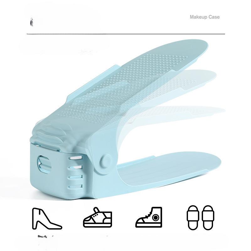 10 Pcs Adjustable Shoe Stacker Shoe Slots Organizer Shoe Slots Space Saver Double Deck Shoe Rack Holder For Closet Organization