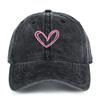 Versatile Heart-shaped Printed Washed and Aged Baseball Caps for Men and Women Couple Baseball Caps Casual Sun Protection