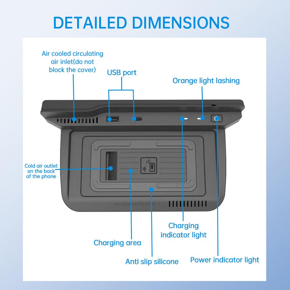 Car Wireless Charger For Nissan X-Trail T33 2021-2025 Accessories15w Fast Mobile Phone Charging Plate Adapter Interior Parts