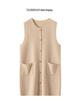 Women's Long Sleeveless Cashmere Vest - Knit Base Layer Outerwear Top Sweater