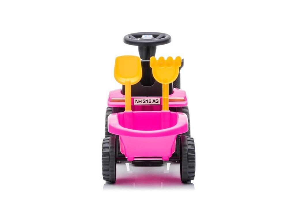 Ride-on Toy for a Child's First Birthday Push-along Tractor with Trailer New Holland Pink