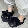 Cozy Black Cat High-Heeled Plush Slippers: Warm, Soft & Anti-Slip