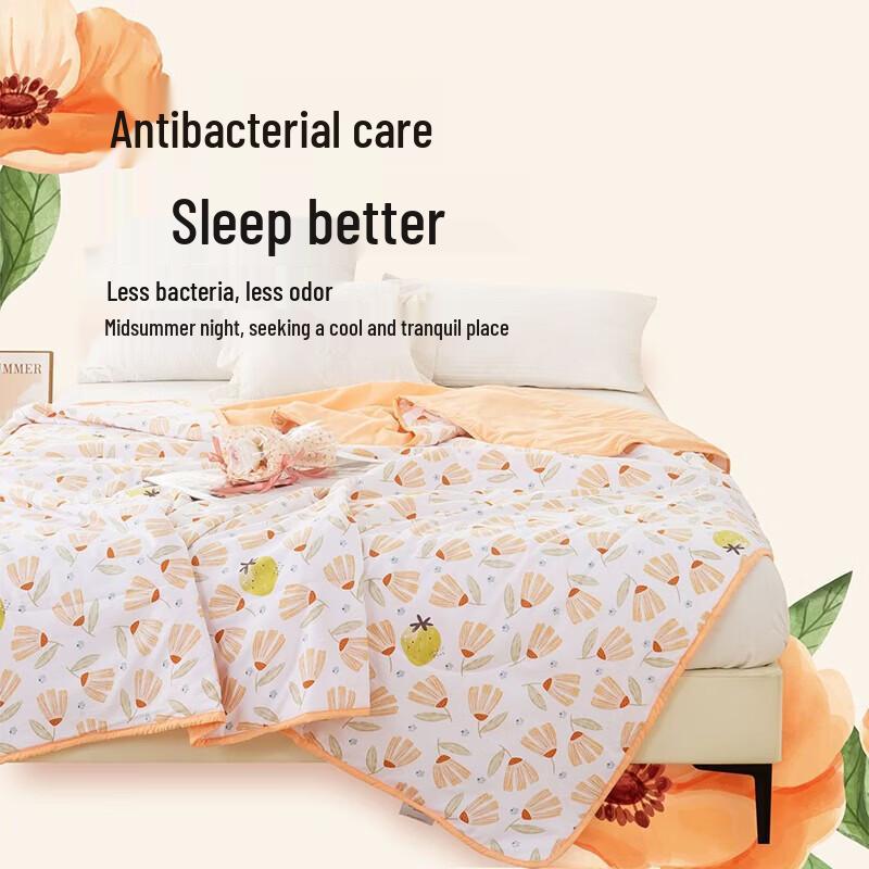 Goodnight Orange Whisper Super Soft Washed Summer Quilt