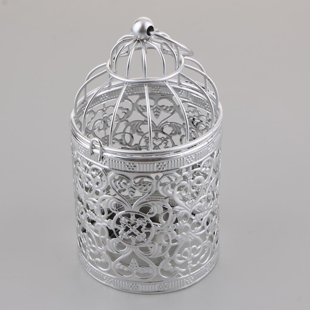 

Vintage Birdcage Tealight Candle Holder Iron Decorative Lantern Pillar Candle Stand for Home Wedding Party