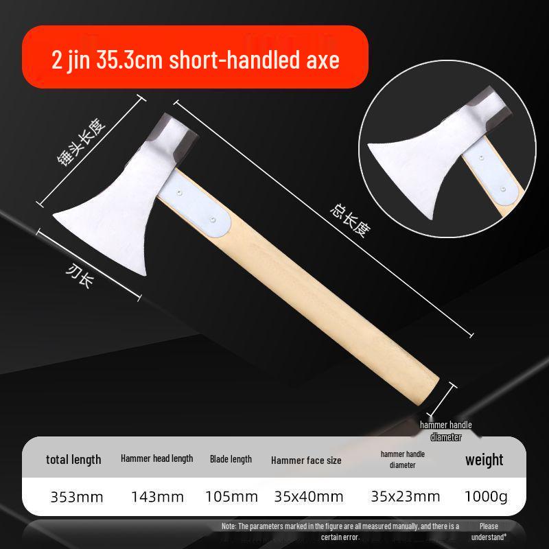 Axe Splitting Wood Axe - Hand Forged Steel Cleaver for Outdoor Woodworking, Firefighting, & Mountain Adventures